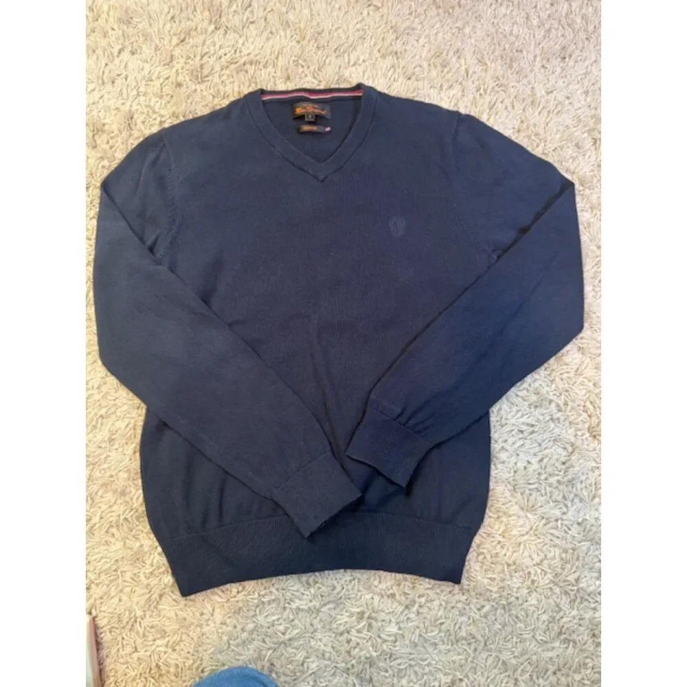 Ben Sherman navy v‑neck sweater size S signature preppy golfcore - Picture 1 of 5